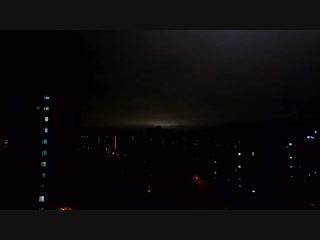 a strange glow over losiny ostrov in moscow, november 2017